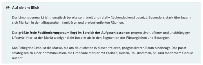 Executive Summary der Positionierungsanalyse